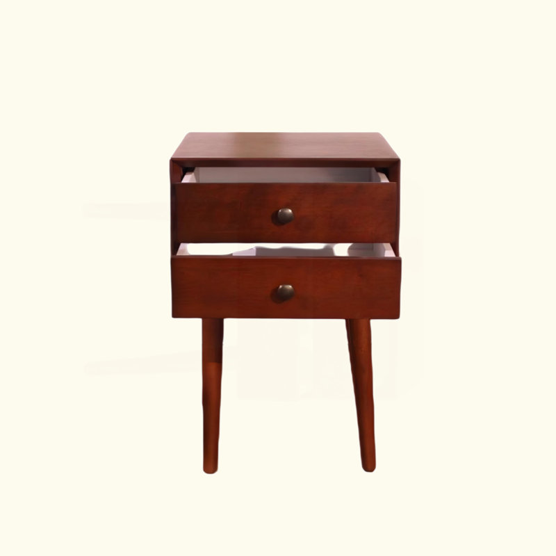 Table de chevet avec 2 tiroirs, petite table d'appoint avec rangement