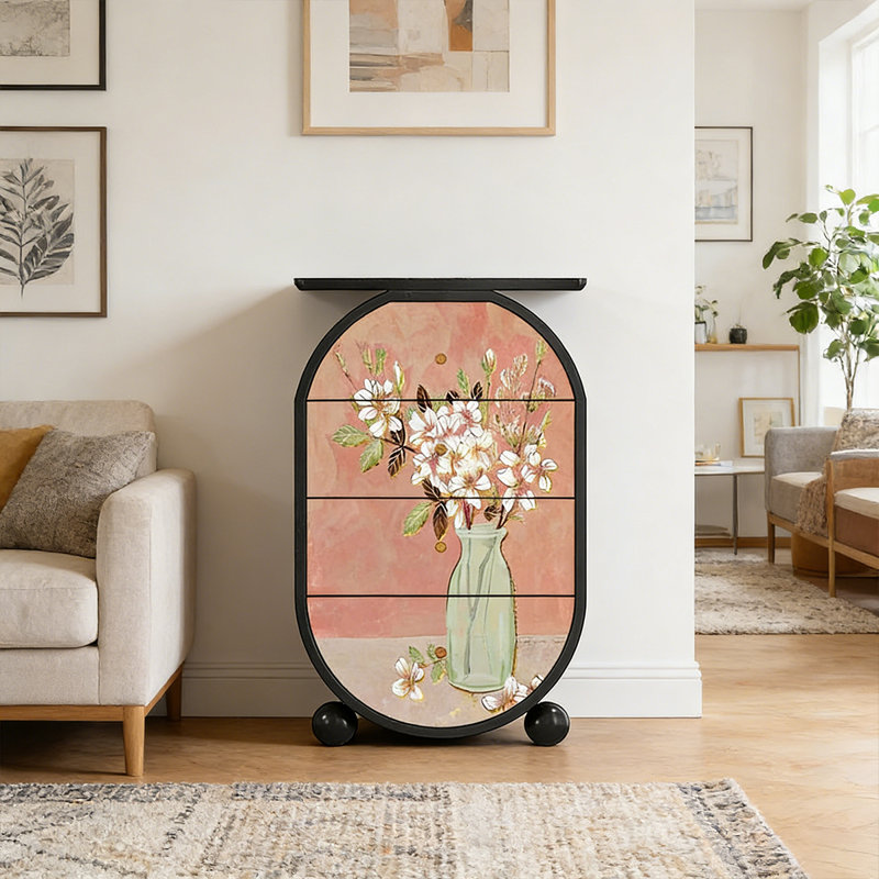 Armoire 4 tiroirs Modern Luxe, Noir