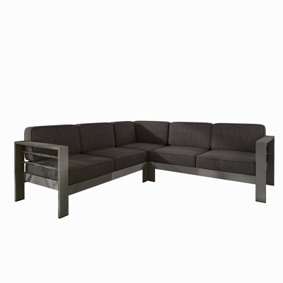Outdoor V-Shaped Aluminum Sectional Sofa Set