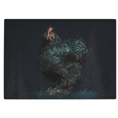 Tempered Glass Rooster Chopping Board