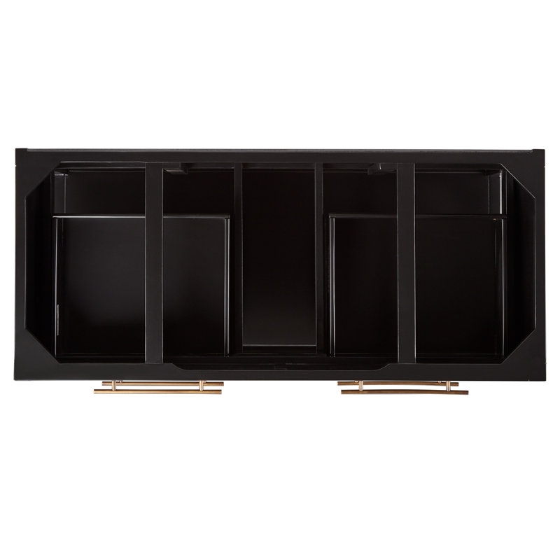 48" Robertson Single Bathroom Vanity Set with Oval Undermount Sink, Black, 8" Widespread, Carrara Marble