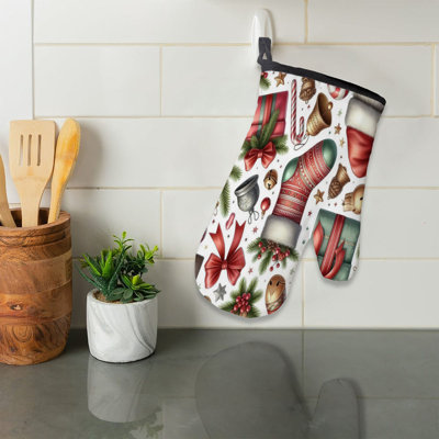 Christmas Sparkle Oven Mitt Cotton Twill