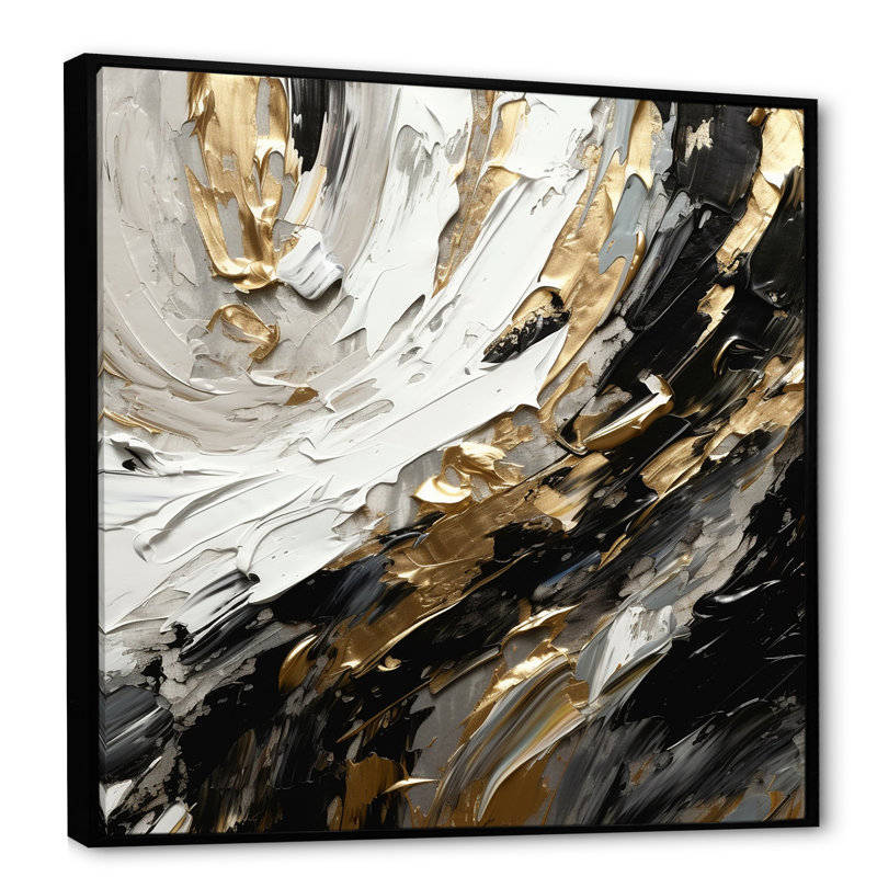 Golden Wave Reflections VI - reproduction sur toile, H 30 po x l 30 po x P 1 po, Toile avec cadre flottant noir