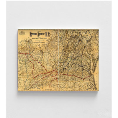 Impression de chemin de fer de Richmond et Louisville, impression d'affiche de train antique, art de carte de chemin de fer ancien, art mural d'entrée rustique, impression de carte de Richmond