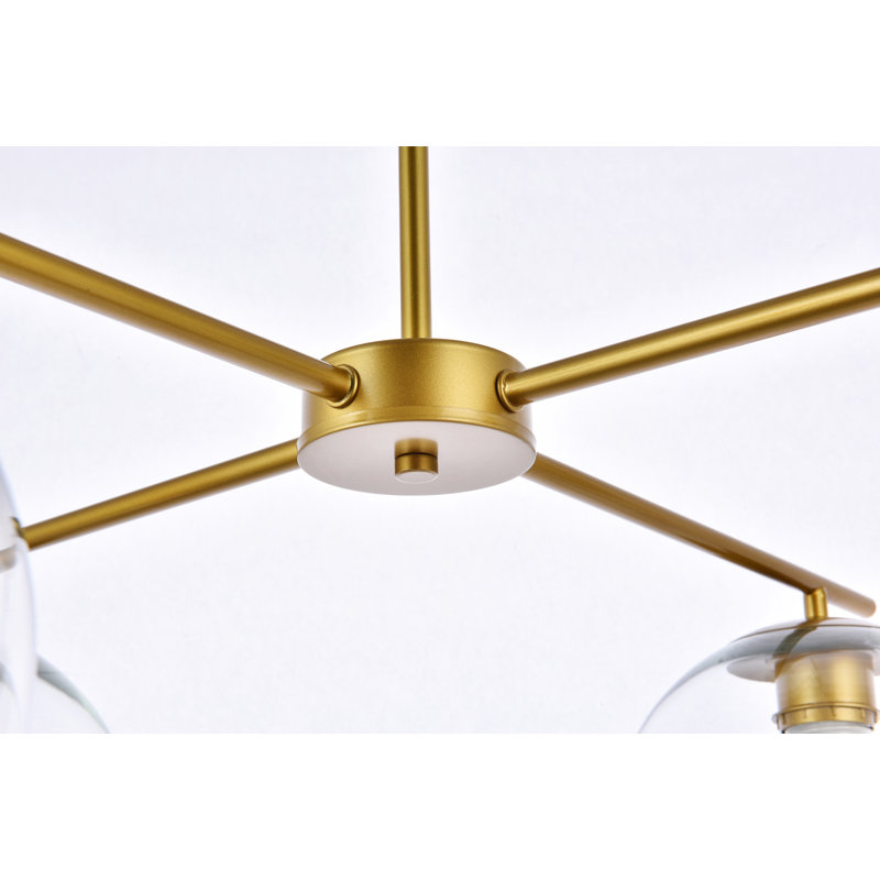 Lustre sphérique spoutnik à 4 lumières Vivan, Laiton