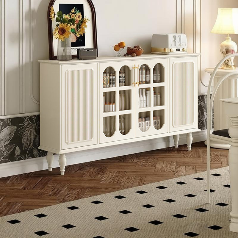 Buffet de style américain avec rangement rétro, Crème