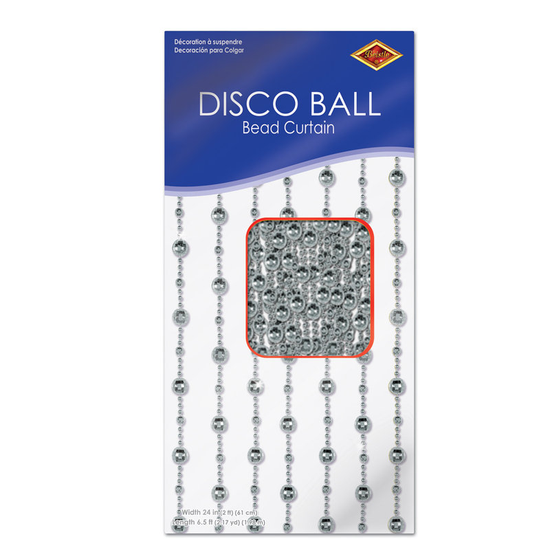 Rideau de perles en forme de boules disco