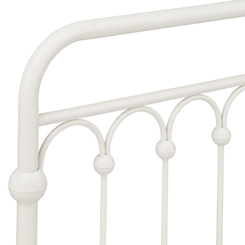 Eyres Metal Slat Bed, Off White, Twin