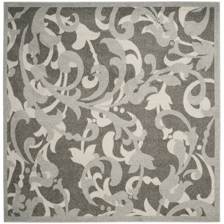 Ammundsen Floral Grey/Light Grey Area Rug