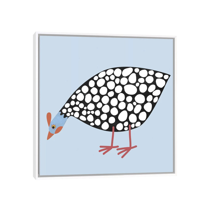 « Hen Guinea » par Nic squirrell-impression, H 18 po x l 18 po x 1,5 po, Pas de tapis, Toile blanche encadrée