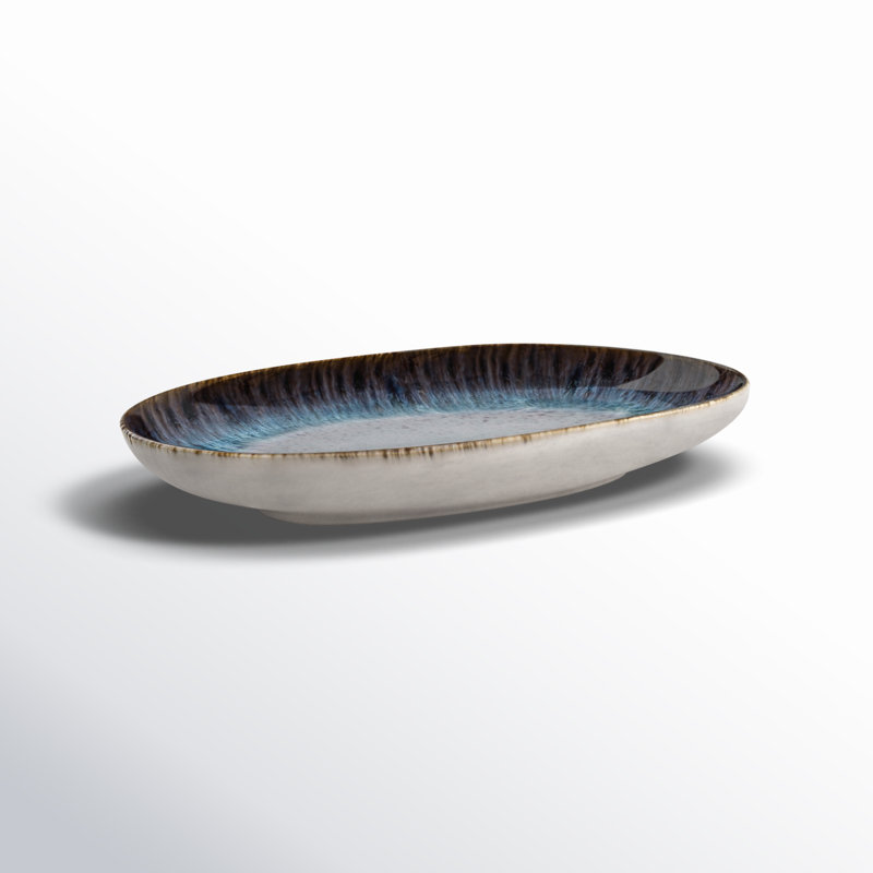 Cypress Grove Stoneware Platter, 1" H x  17" W x 11" L