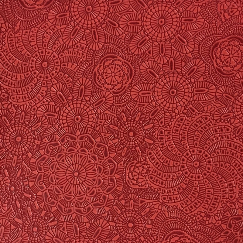 Coachella-Camden Embossed Vinyl Fabric, Poppy