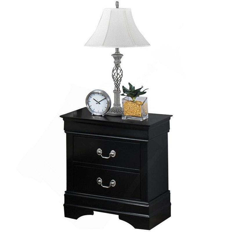 Table de chevet 1 tiroir Louis Philip, Noir