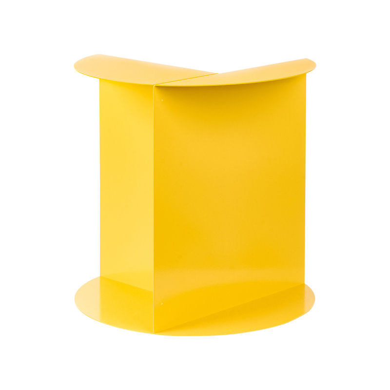 Metal Side Table with Storage, Yellow