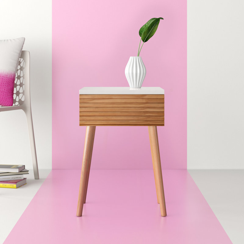 Theo 40cm W Solid + Manufactured Wood Bedside Table