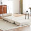 Canapé-lit simple pliable avec coussin, canapé-lit pliable portatif, fauteuil de loisir, facile à ranger, fabriqué en lin respirant et portable