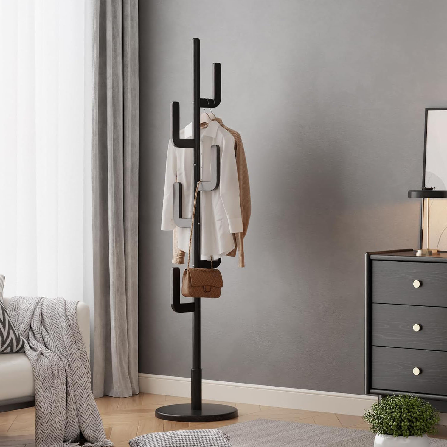 Latitude Run® Coat Rack, Solid Wood Cactus Coat Rack Stand | Wayfair