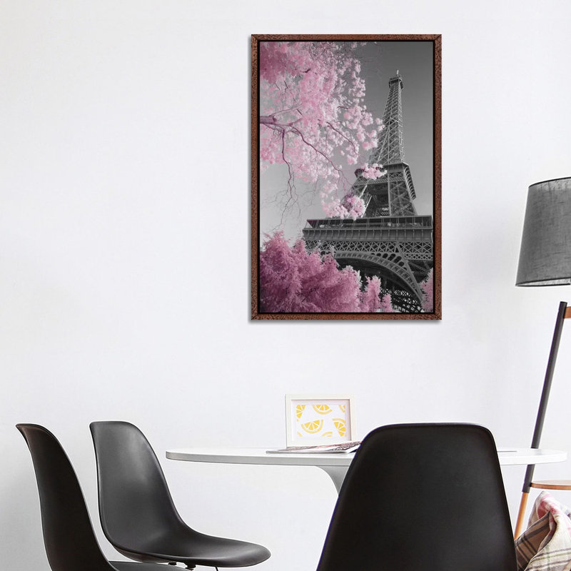 Paris Eiffel Tower XIII by David Clapp - Print on Canvas, 101.6 cm H x 66.04 cm W, Brown Framed