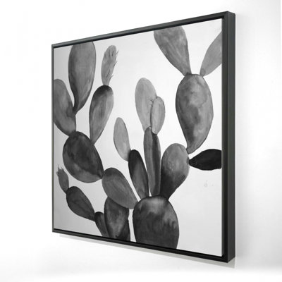 "Cactus en niveaux de gris" sur toile