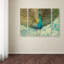 Ensemble de 3 reproductions d’art sur toile tendue, "bleu-vert peacock on gold" par danhui nai-31868126