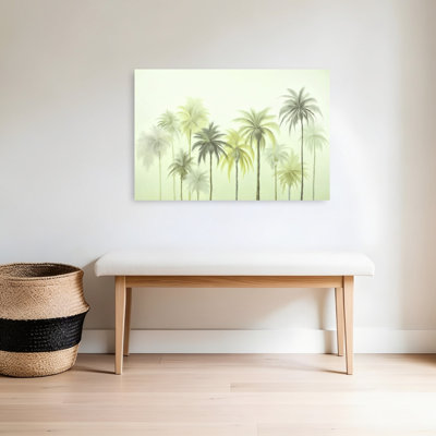 Serene Palm Grove Dreamy Elegant Peaceful Palm Tree Landscape Nature Wall Art Print 1 Piece Wrapped Canvas Wall Art