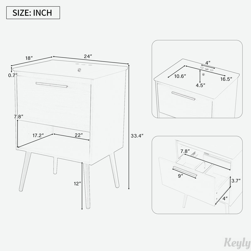 Meuble-lavabo multifonctionnel 24 po avec lavabo 24 po