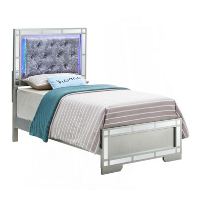 Madison Twin Bed , Silver Champagne