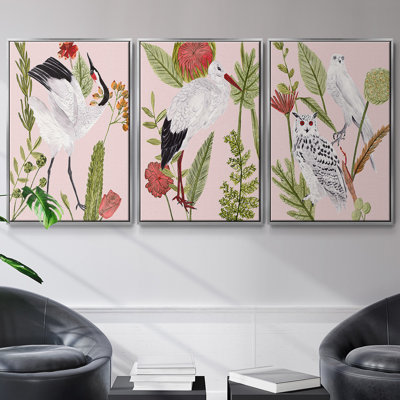 Birds In Motion VI, ensemble de 3 toiles encadrées sur toile