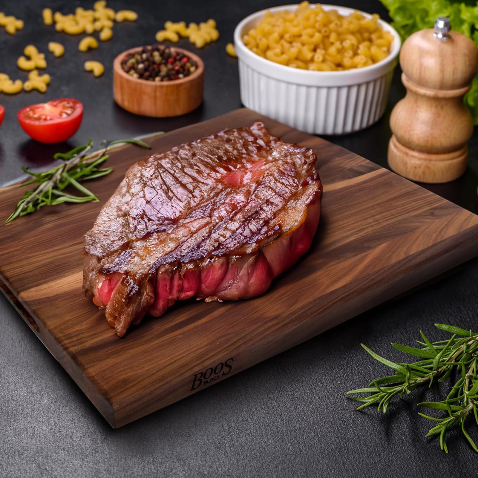 John Boos Edge Grain Reversible Cutting Board, 24" L x 18" W x 2.25" D, Cherry