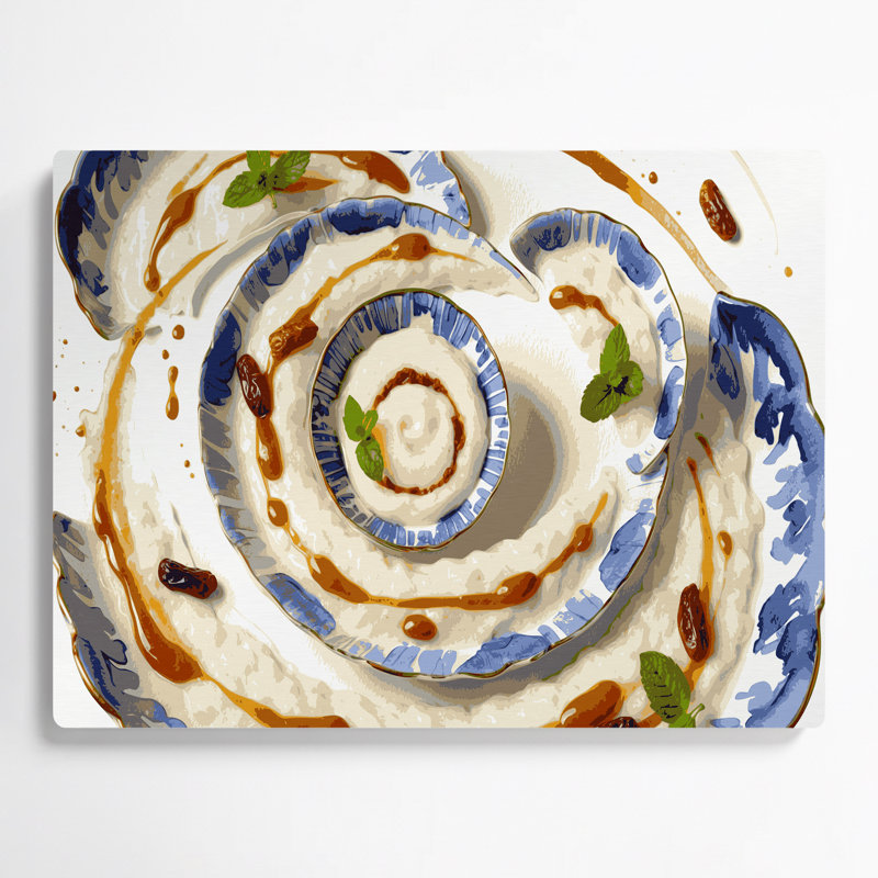 Dessert riz au lait, art mural beige, H 20 po x l 24 po
