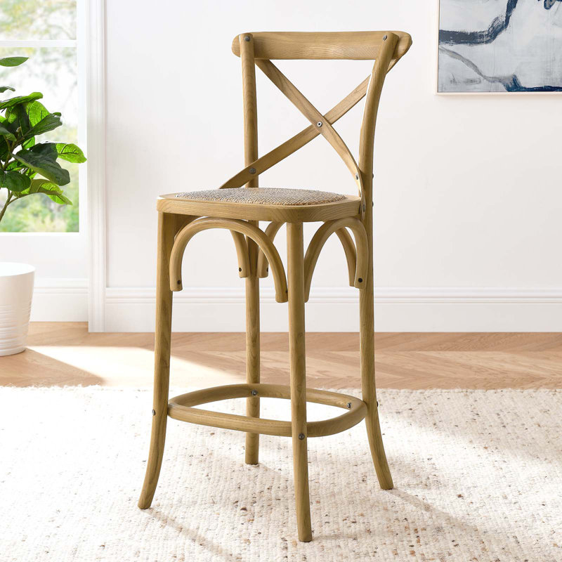 Modway Gear Stool, Counter Stool (25.5" Seat Height), Natural