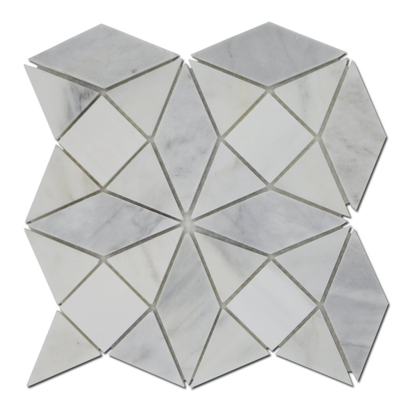 11" x 11" Marble Random Mosaic Wall & Floor Tile, Gray