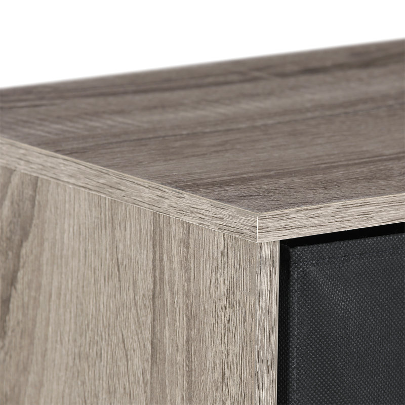 Multi-Purpose Storage Cabinet, Grey/Black Bins