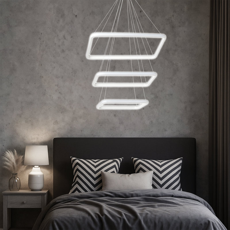 Lustre 3 lumières DEL, Blanc