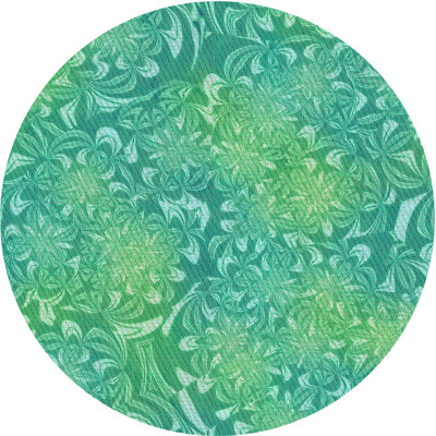 Tapis vert/jaune à motifs