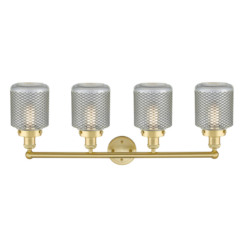 Éclairage de salle de bain à intensité variable 4 lumières Dore, Or satiné