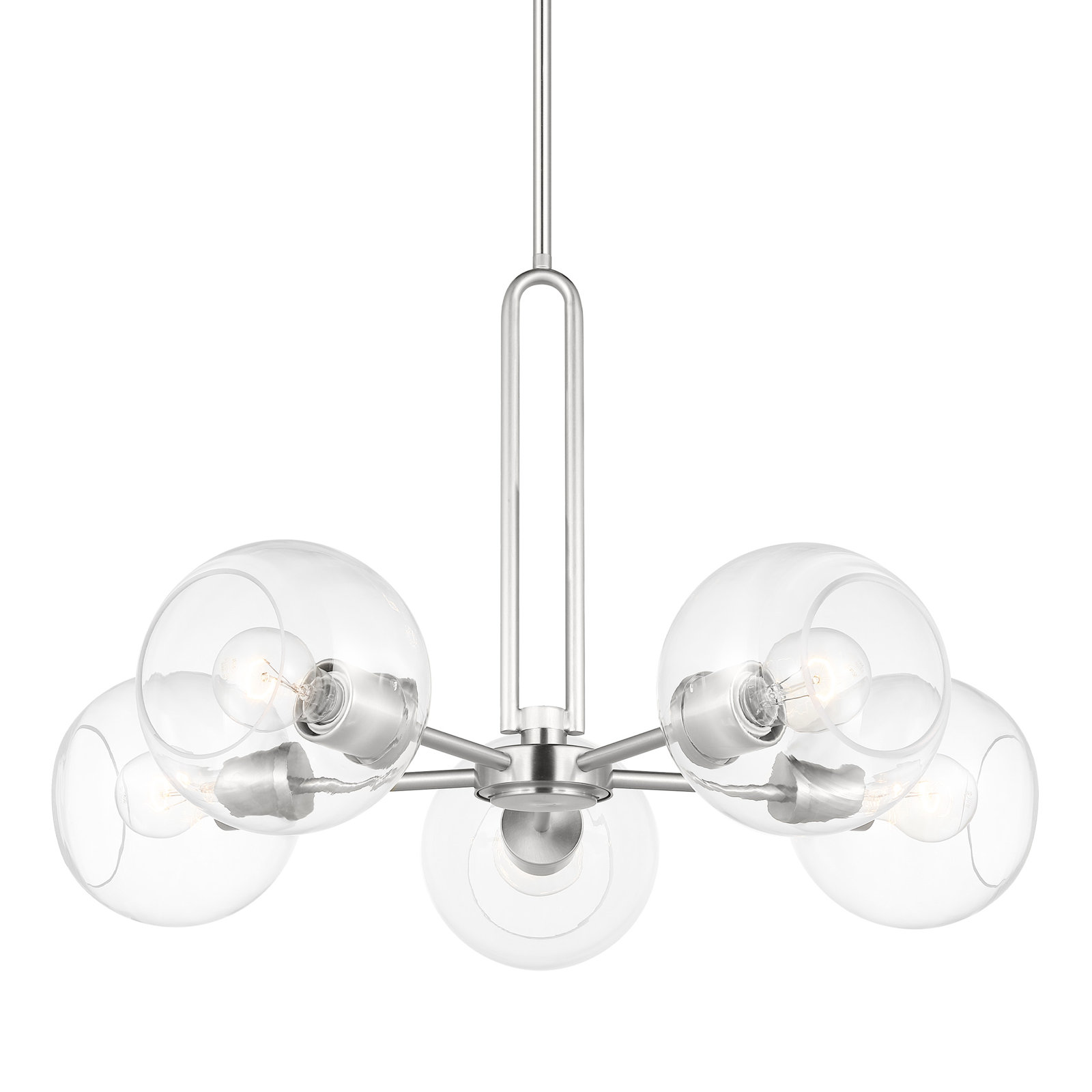 Talia 5-Light Chandelier, Brushed Nickel, 17.38" H x 26" W x 26" D