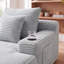 Canapé modulaire modulaire en velours côtelé avec assise profonde, porte-gobelets et poches de rangement latérales, sans assemblage-832825585