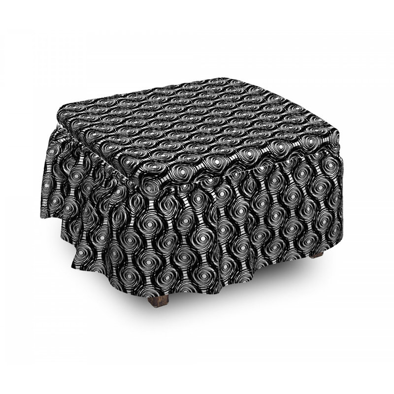 Housse pour repose-pieds rond spirales