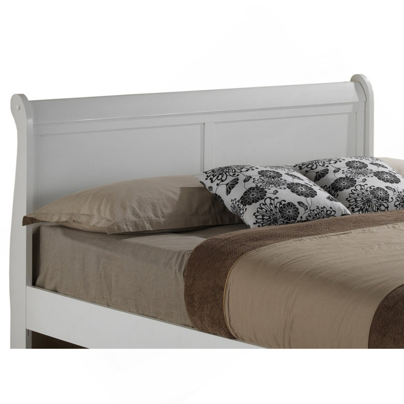 Charmant lit gigogne double en blanc classique, Full