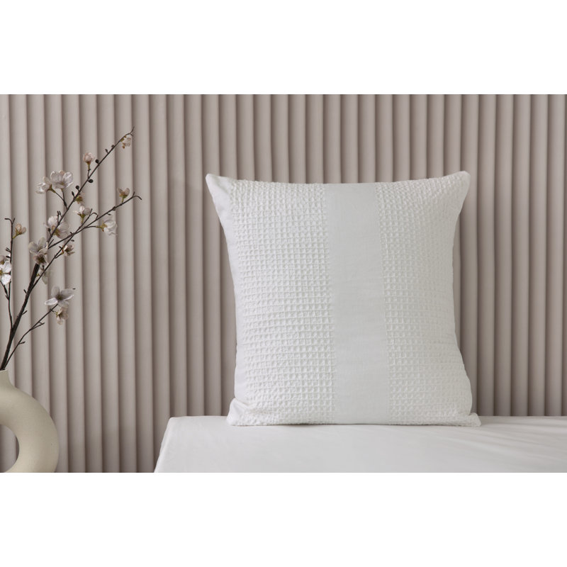 Striped Square Boudoir / Breakfast Cushion Cover, White