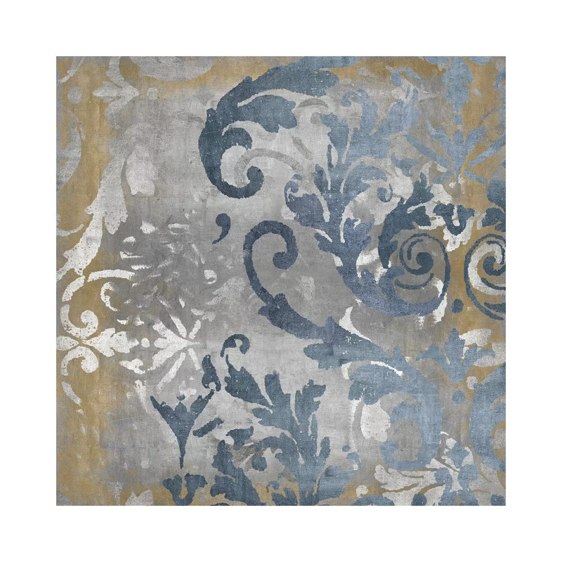 Damask In Silver And Gold II by Ellie Roberts - Wrapped Canvas Print, 93.98 cm H x 93.98 cm W x 1.91 cm D