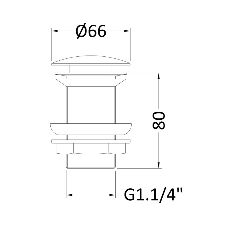 Wastes & Extras 6.1cm Push Button Waste