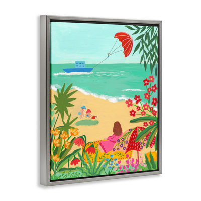 Cadre flottant Beach and Flowers View, design par Nabeela Rumi