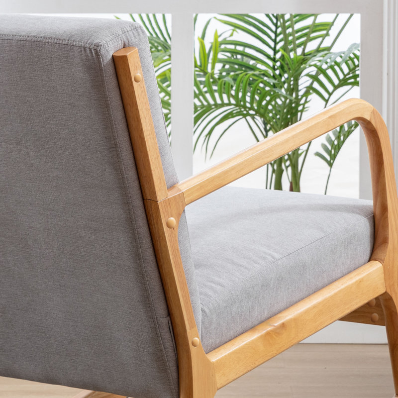 Fauteuil de 25,5 po Lagroue, Mélange de lin gris