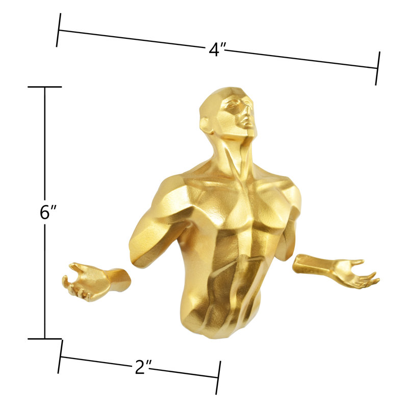 Adam & Friends Home Decor Emerging Man Sculpture | 1-Piece, Gold