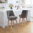 Swivel Upholstered Counter Stool with Solid Wood Frame