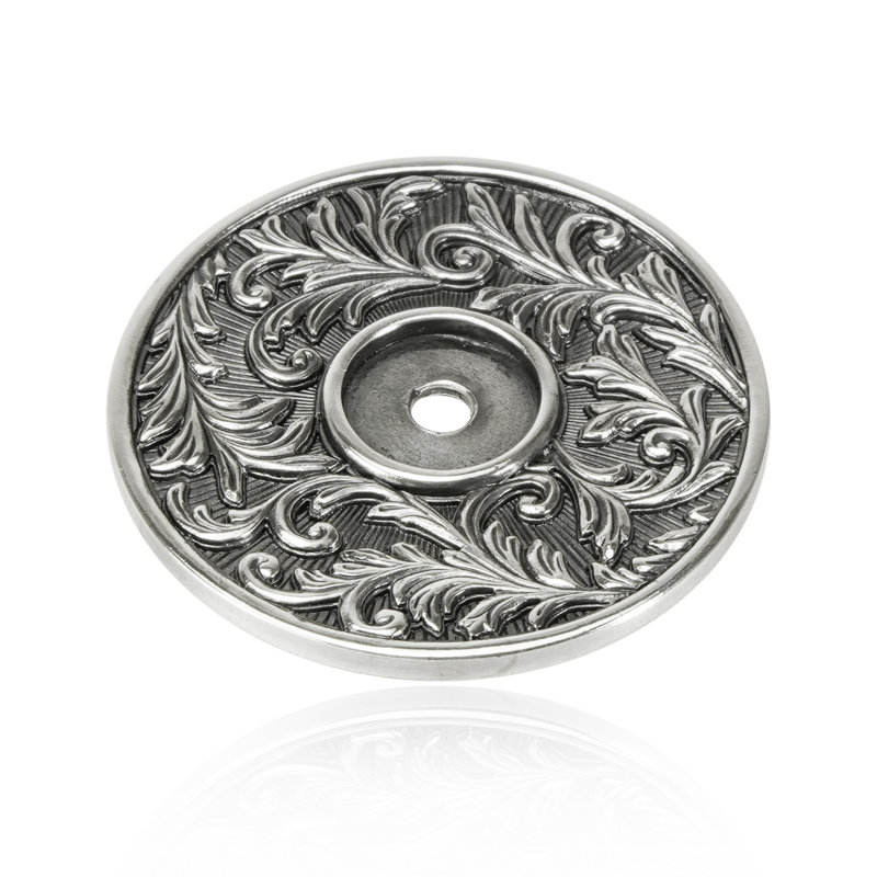 GLENDALE BACK PLATE; FLORENTINE  FINISH, Burnish Silver