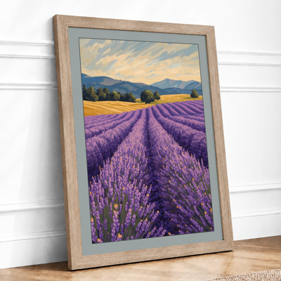 Lavender Fields At Golden Hour Landscape - Print