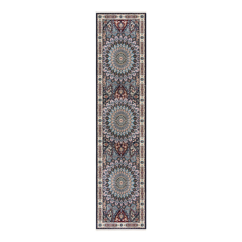 Tapis bleu Jackson Jackson, Ivory/Navy, Tapis de couloir 2 pi 7 po x 11 pi